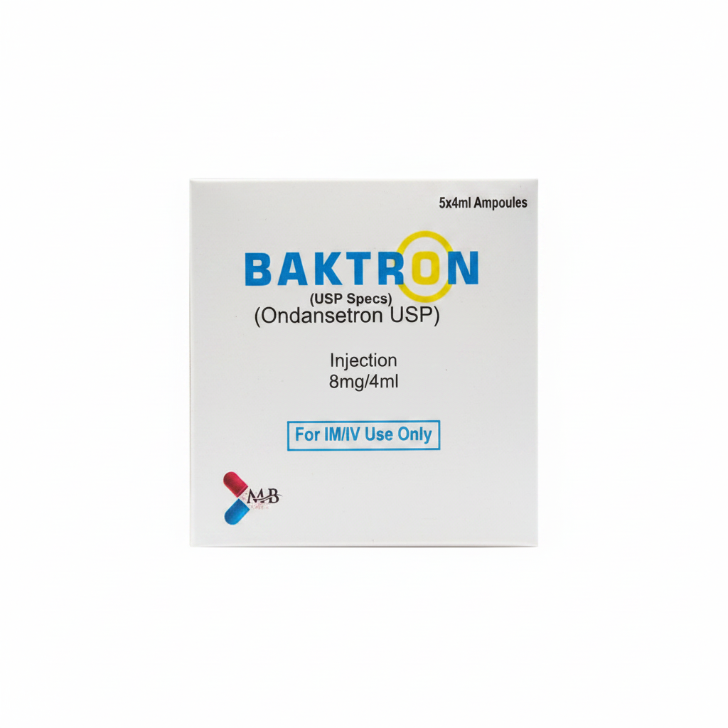 Baktron 8mg Injection – Ondansetron 8mg | Pack of 5 Ampoules