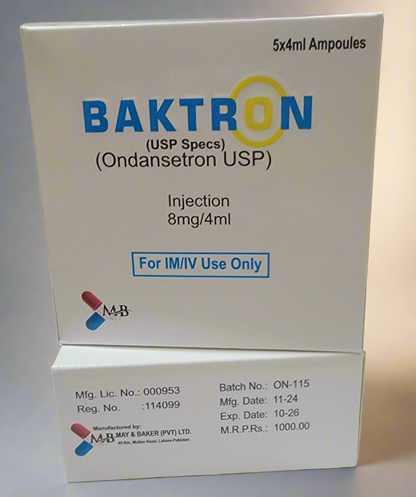 Baktron 8mg Injection – Ondansetron 8mg | Pack of 5 Ampoules