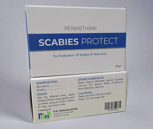 Scabies Protect Soap | Permethrin + Sulphur | 90g – For Scabies & Pediculosis Treatment