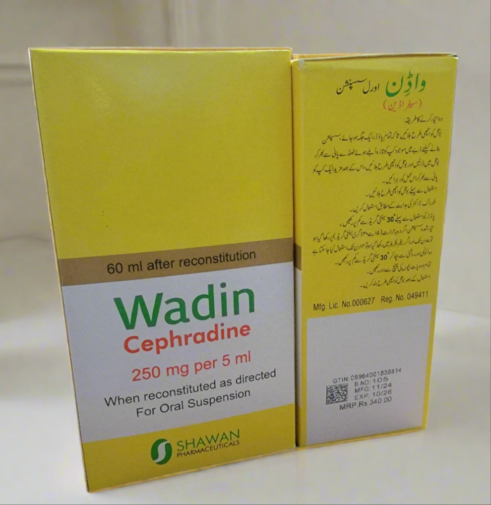 Wadin (Cephradine) 250mg Oral Suspension – 60ml