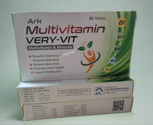 VERY-VIT – Multivitamin & Minerals (20 Tablets) – Supports Heart Health & Skin