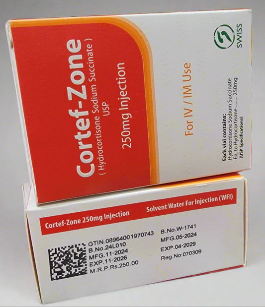 Cortef-Zone 250mg Injection - Hydrocortisone Sodium Succinate