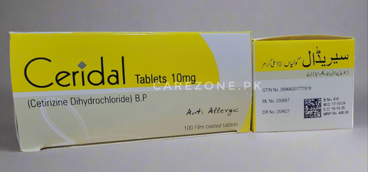 Ceridal 10mg Tablets (Cetirizine) 100 Tablets Pack – Anti-Allergy Medicine