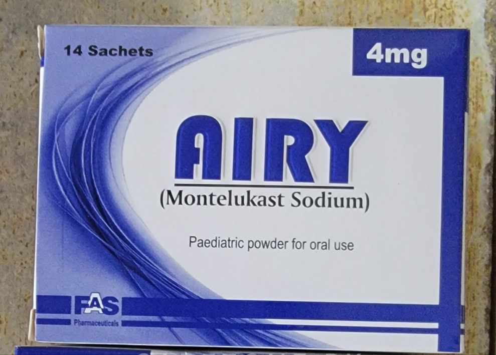 Airy 4mg Sachets – Montelukast Sodium | Allergy & Asthma Relief for Children-14 Sachets