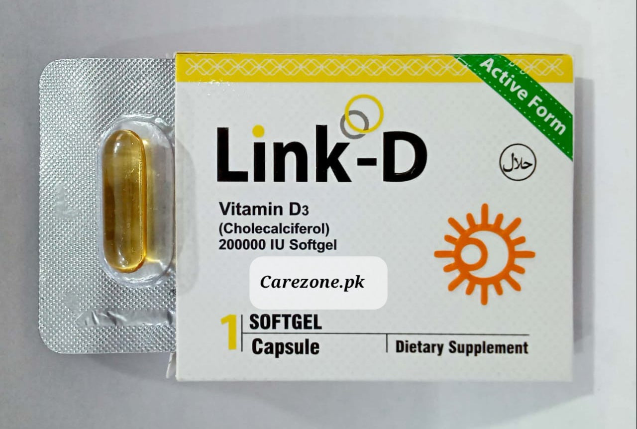 Link-D sofgel capsule Vitamin D3 (Cholecalciferol) 200,000 IU  – Pack of 1
