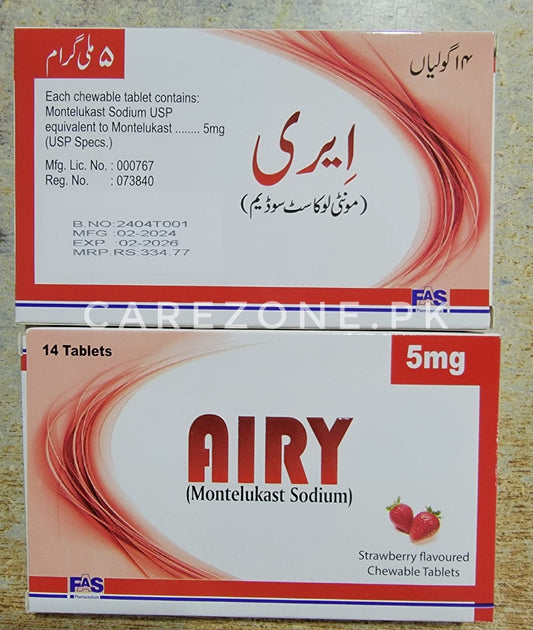 Airy 5mg tablet (Montelekast sodium)