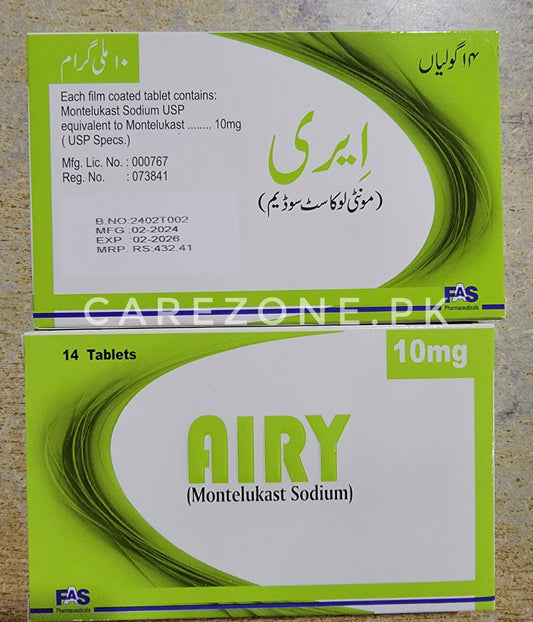 Airy 10mg tablets (Montelekast sodium)