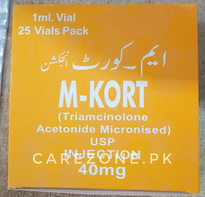 M Kort 40mg Injection | Triamcinolone Acetonide Micronised | 1 Ampoule