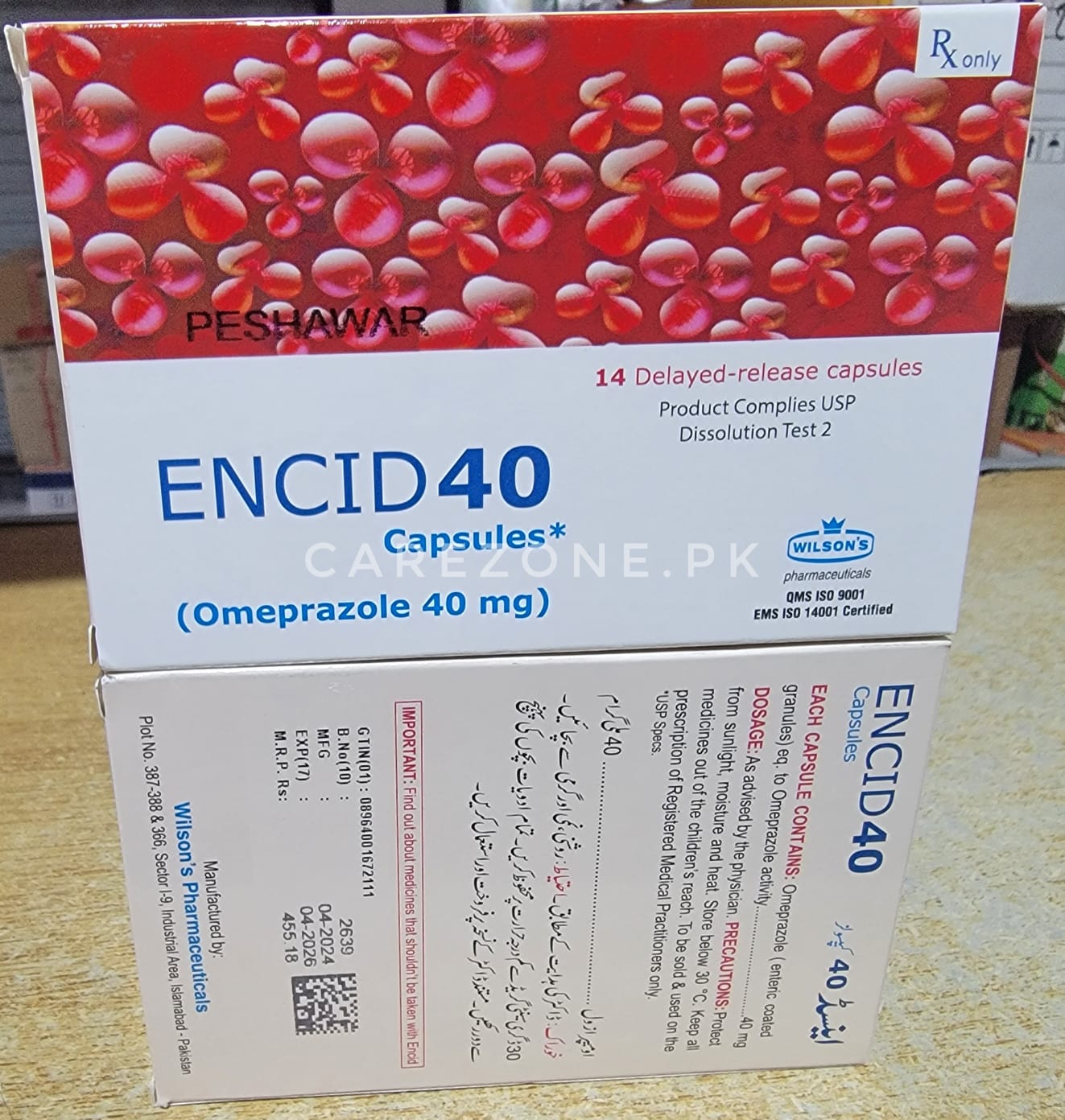 Encid 40mg capsules (Omeprazole)