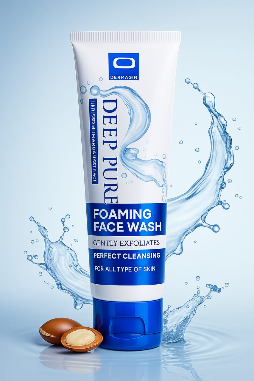 Deep Pure Facewash – With Multivitamins & Argan Extracts- Oil Control & Skin Brightening -Dermagin