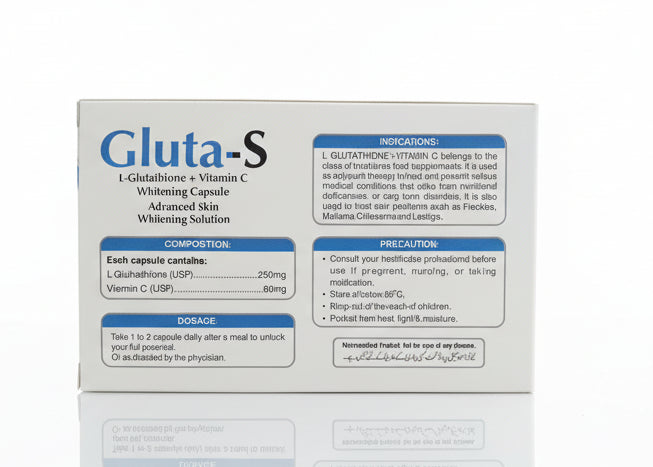Gluta-S Capsules - Glutathione and Vitamin-C Skin Whitening Capsules with Best results- 30 Capsules