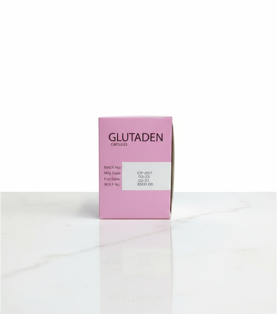 Glutaden Capsules – Skin Whitening & Brightening Formula with Glutathione + Alpha Lipoic Acid – 30 Capsules