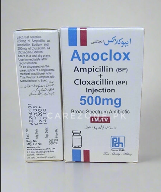 Apoclox 500mg (Ampicillin + Cloxacillin) Injection