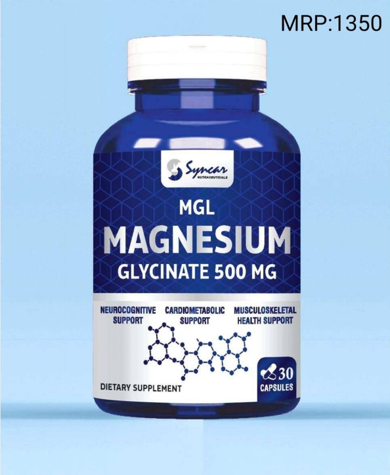 Magnesium Glycinate 500mg – 30 Capsules | Relaxation, Sleep & Bone Support