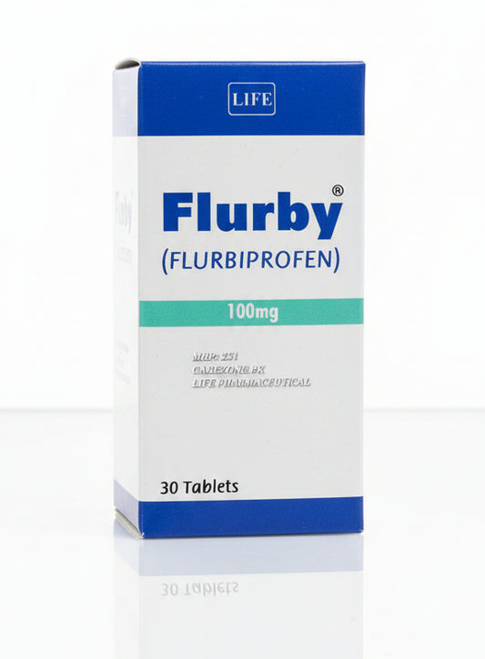 Flurby 100mg tablet  (Flurbiprofen)- Pain & Inflammation Relief - 30 Tablets