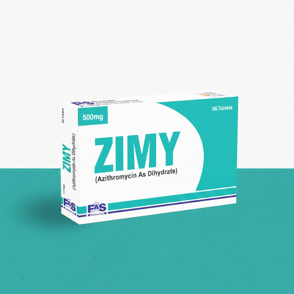 Zimy 500mg Capsules – Azithromycin Antibiotic for Respiratory & Bacterial Infections | Azomax Alternative 6 Capsules