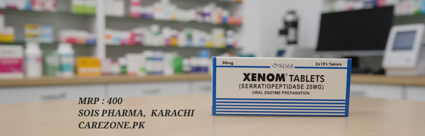 Xenom 20mg Tablet – Serratiopeptidase – 20 Tablets | Danzen DS Alternative | Anti-Inflammatory and pain relief