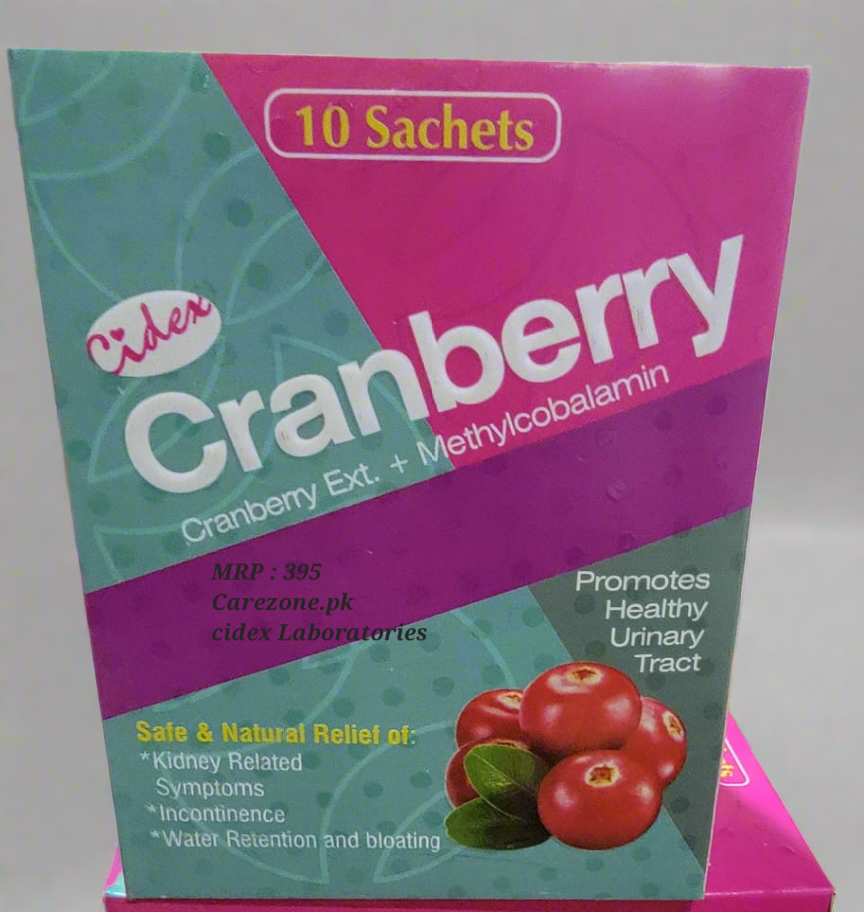 Cidex Cranberry Sachet (Cranberry Extract + Methylcobalamin)- 10 Sachets