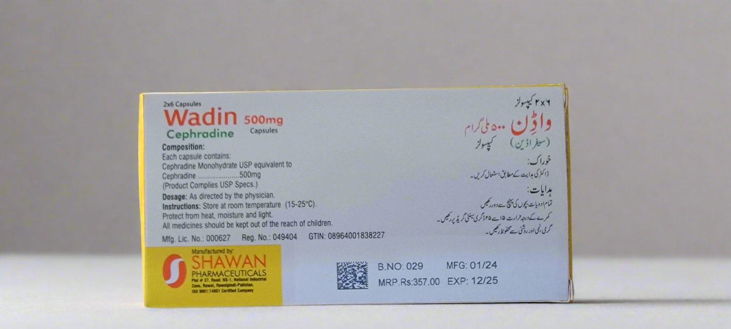 Wadin 500mg Capsules  (Cepradine) - 12's cap