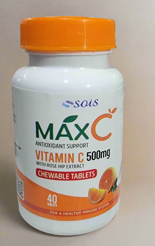 Vitamin C 500mg Chewable tablets | Max-C tablet -40 Tablets