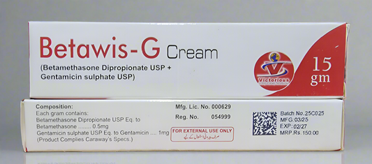 Betawis-G Cream – Betamethasone Dipropionate + Gentamicin Sulphate | 15gm