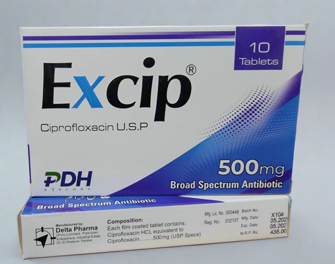 Excip 500mg tablet- Ciprofloxacin 500mg- 10 tablets