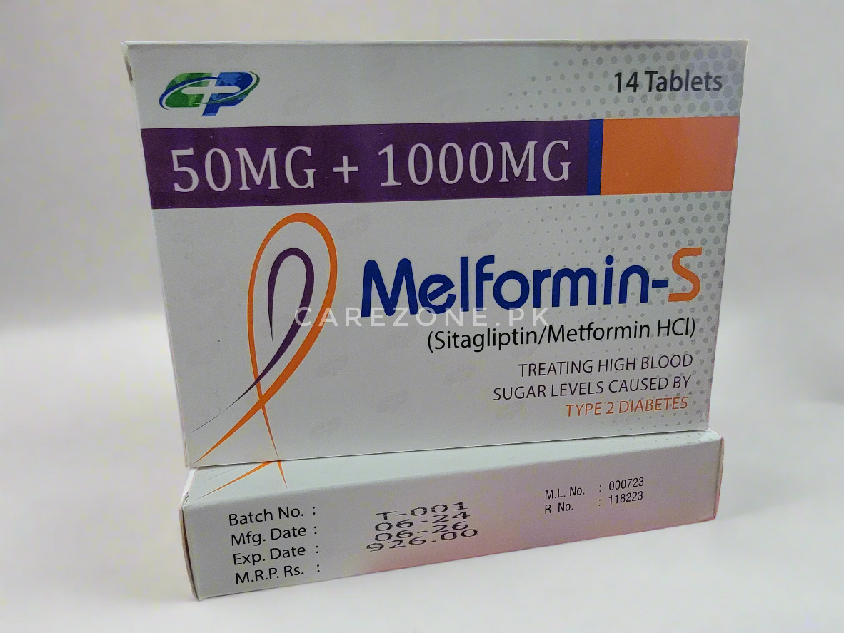 Melformin-S 50mg + 1000mg Tablets | Sitagliptin + Metformin HCl | 14 Tablets
