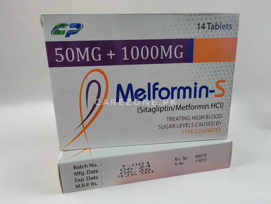 Melformin-S 50mg + 1000mg Tablets | Sitagliptin + Metformin HCl | 14 Tablets