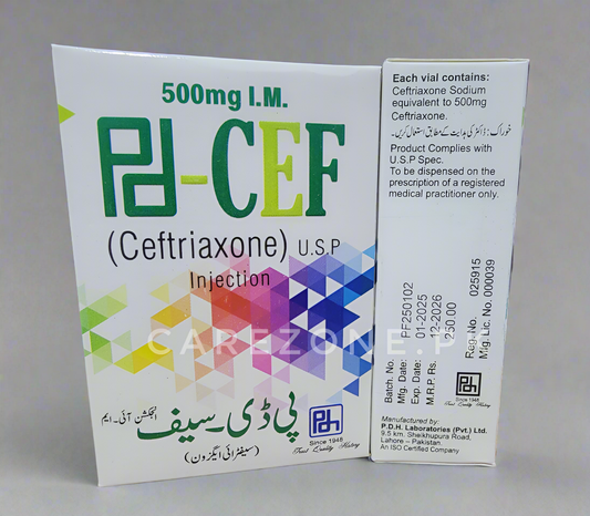 PDCEF 500mg  Injection I.M (Ceftriaxone sodium)