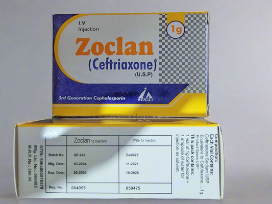 Zoclan 1g Injection (Ceftriaxone sodium)