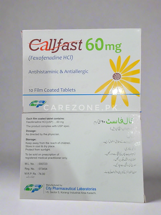 Callfast 60mg (Fexofenadine HCl) – 10 Tablets