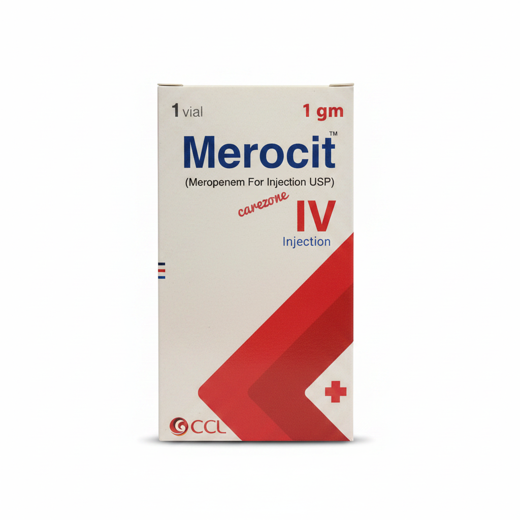 Merocit Injection 1g – Meropenem Broad-Spectrum Antibiotic for Severe Infections | 1 Vial - Meropenem Injection Price