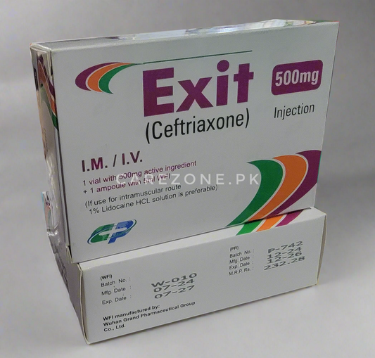 Exit 500mg Injection – Ceftriaxone 500mg I.M/I.V
