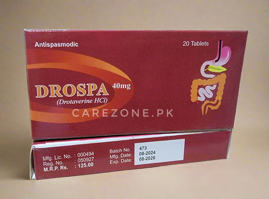 DROSPA Tablets 40mg | Drotaverine HCl | 20 Tablets