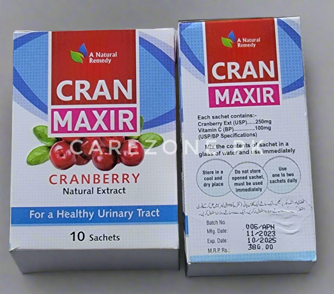 Cran Maxir Sachet – Cranberry Extract 200mg + Vitamin C 100mg | Pack of 10 Sachets