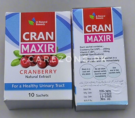 Cran Maxir Sachet – Cranberry Extract 200mg + Vitamin C 100mg | Pack of 10 Sachets