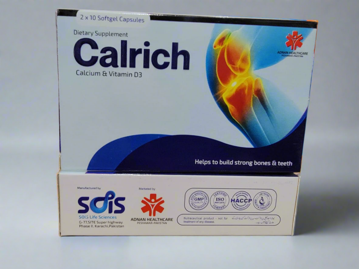 Calrich softgel capsule (Calcium+Vitamin D3) 20 Softgel Capsule
