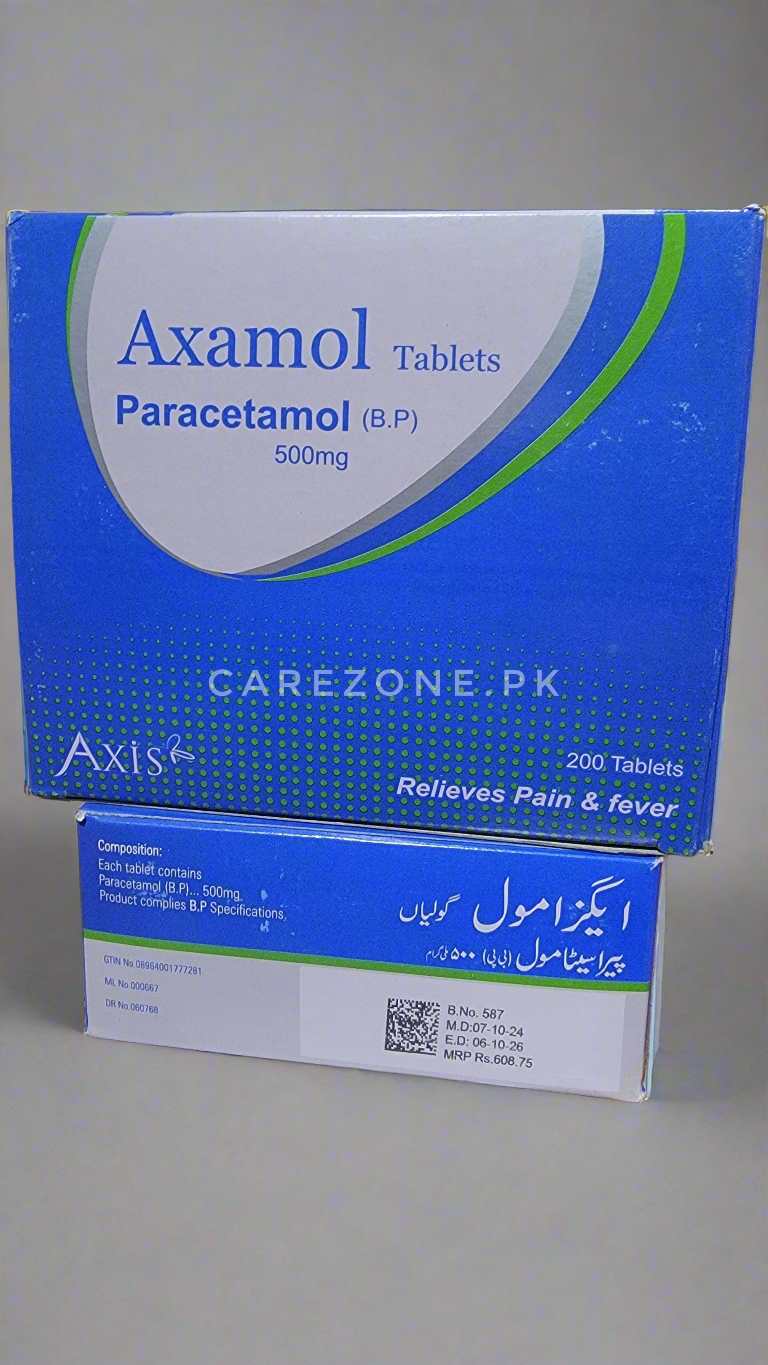 Axamol Tablets – Paracetamol 500mg | Pain & Fever Relief | 200 Tablets