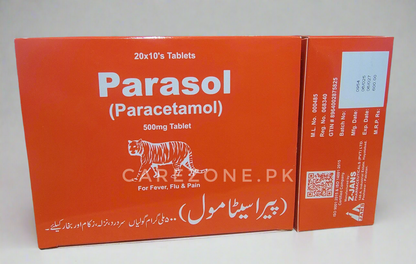 Parasol 500mg Tablets – Paracetamol – 200 Tablets- For Fever, Flu & Pain Relief