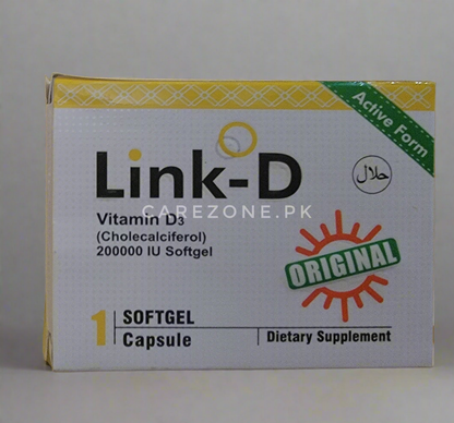 Link-D sofgel capsule Vitamin D3 (Cholecalciferol) 200,000 IU  – Pack of 1