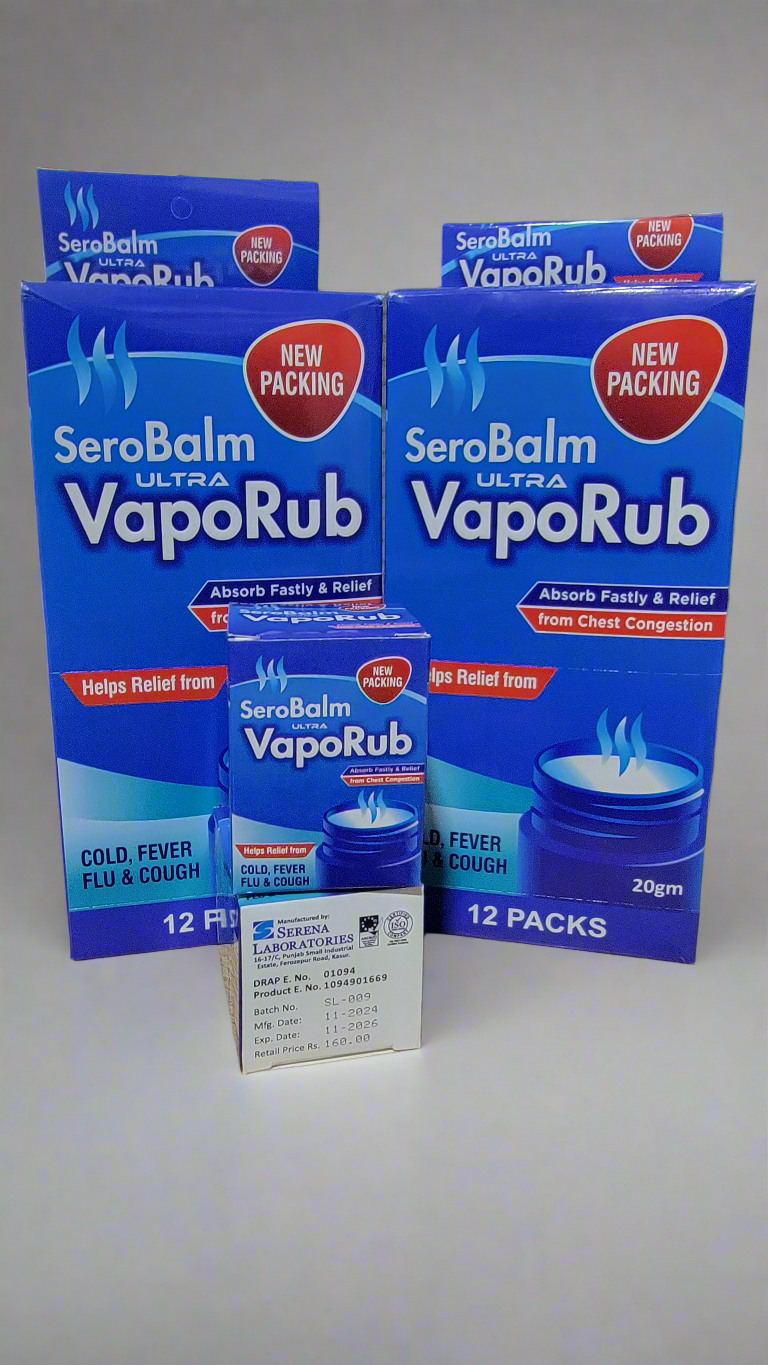 VapoRub Balm Cough Suppressant and Topical Analgesic Medicated Ointment (Serobalm)
20g