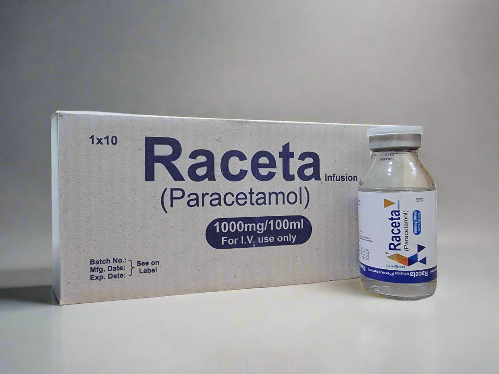 Raceta (Paracetamol) 100mg/10ml IV Infusion 100ml – Fever & Pain Relief