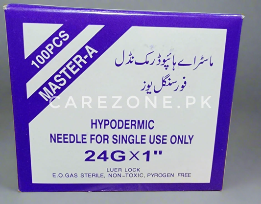 Master-A Needle 24G x 1" | Sterile Disposable Injection Needle | 100 Pcs Box