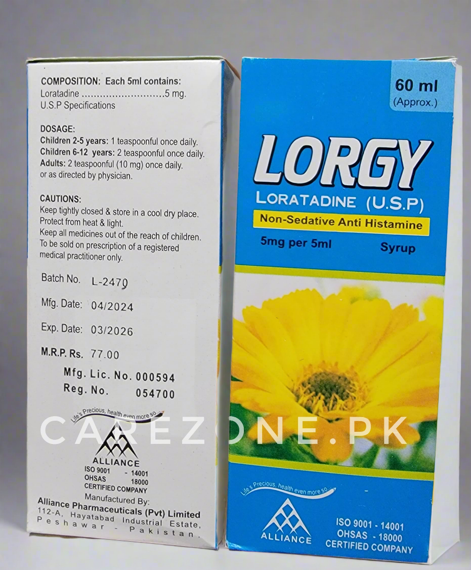 Lorgy Syrup 60ml - Loratadine - Antihistamine