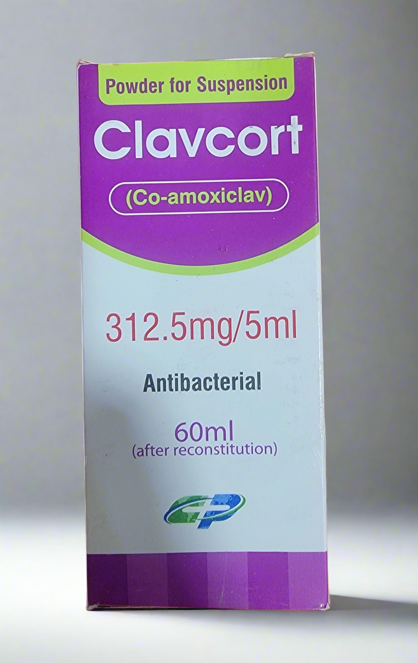 Clavcort Suspension 312.5mg/5ml – Co-Amoxiclav – 60ml - Augmentin Suspension Alternative