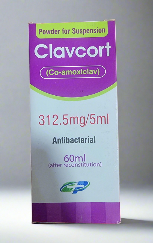 Clavcort Suspension 312.5mg/5ml – Co-Amoxiclav – 60ml - Augmentin Suspension Alternative