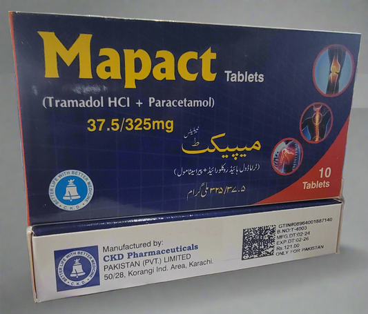 Mapact tablet (Tramadol + Paracetamol) 10's tablets