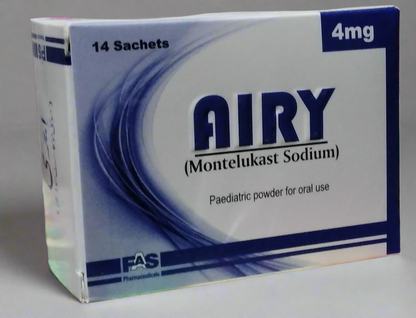 Airy 4mg Sachets – Montelukast Sodium | Allergy & Asthma Relief for Children-14 Sachets