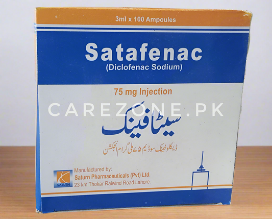 Satafenac Injection | Diclofenac Sodium 75mg | 3ml x 100 Ampoules