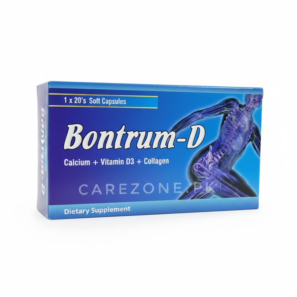 Bontrum-D Capsule (Collagen Capsules for healthy skin)– Calcium, Vitamin D3 & Collagen – 20 Softgel - Collagen Capsules